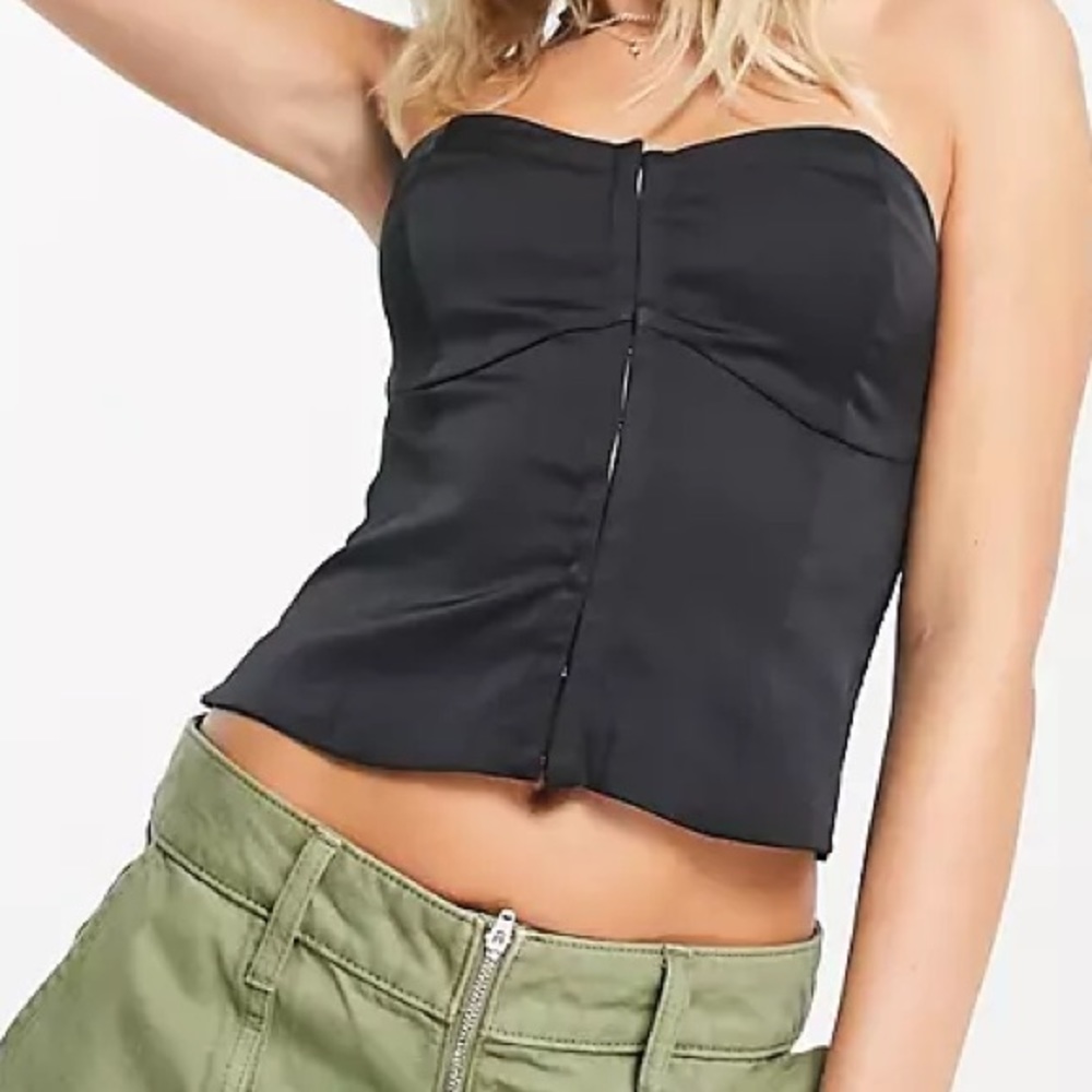 Abercrombie Strapless Hook-and-Eye Corset Top